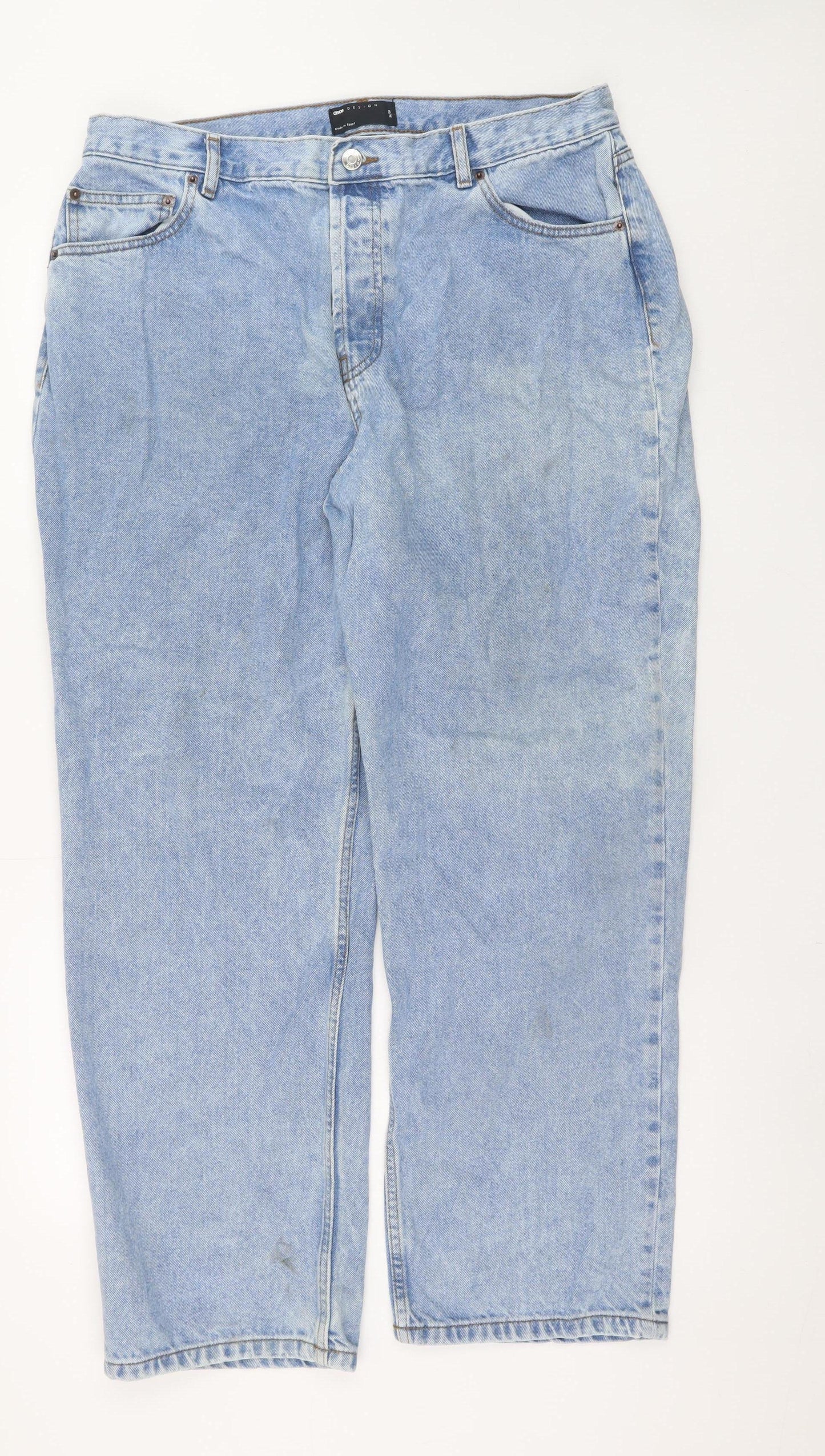 ASOS Design Women’s Blue High Rise Straight Jeans Size 36/30