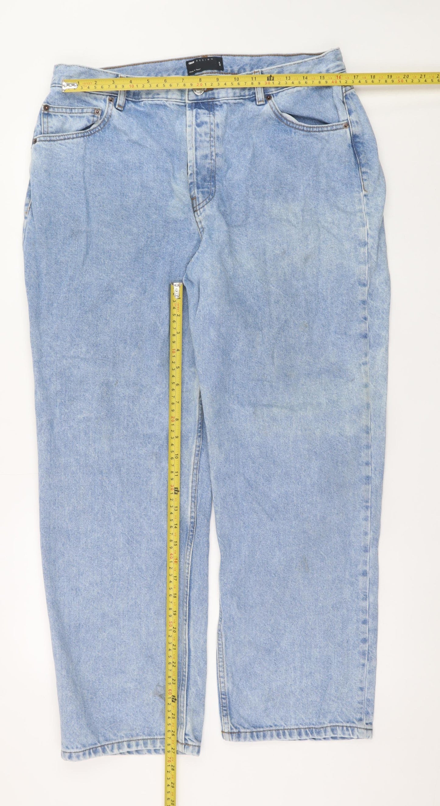 ASOS Design Women’s Blue High Rise Straight Jeans Size 36/30