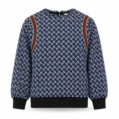 Savida Women's Blue Geometric Puff Sleeve Pullover Jumper Size 8