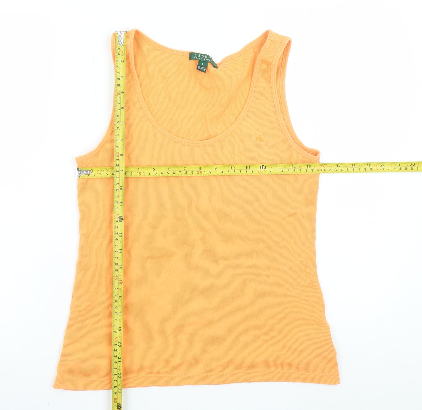 Ralph Lauren Women's Orange Cotton Tank Top Size L