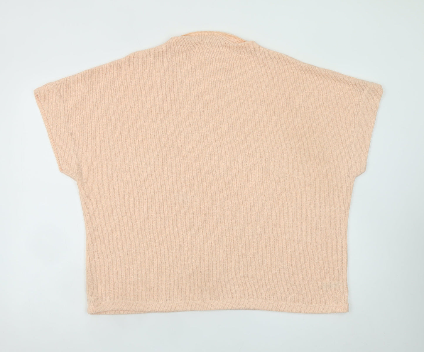 Gallery Womens Beige XL Relaxed Knit Short Sleeve Jumper