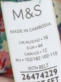 Marks and Spencer Women’s Multicoloured Floral Wrap Blouse Size 16