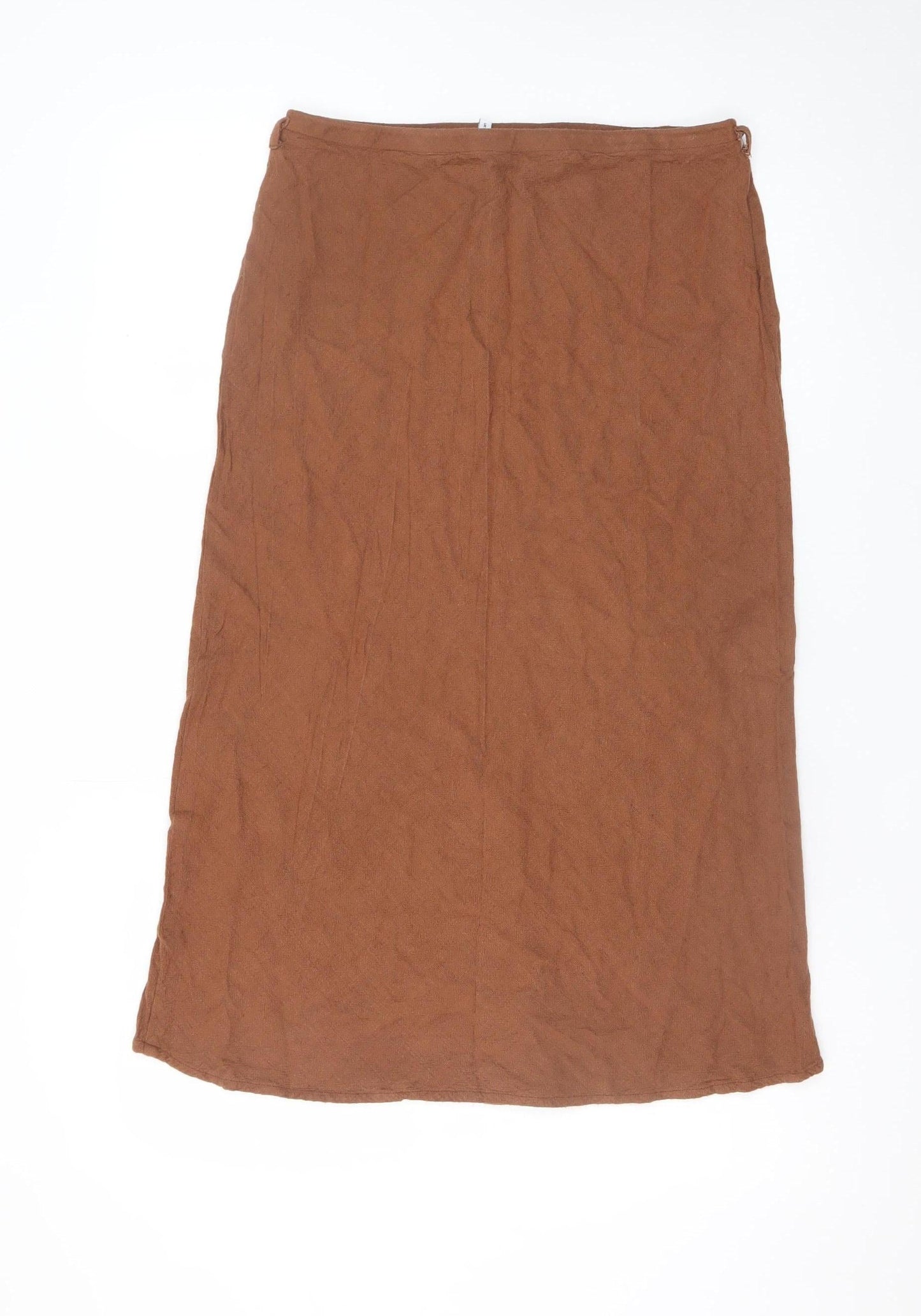 ASOS DESIGN Women's Brown Midi Straight Skirt Size 14 Viscose