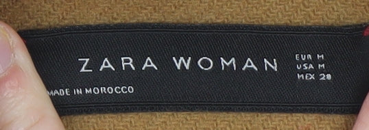 Zara Woman Brown Wool Blend Long Overcoat Size 12