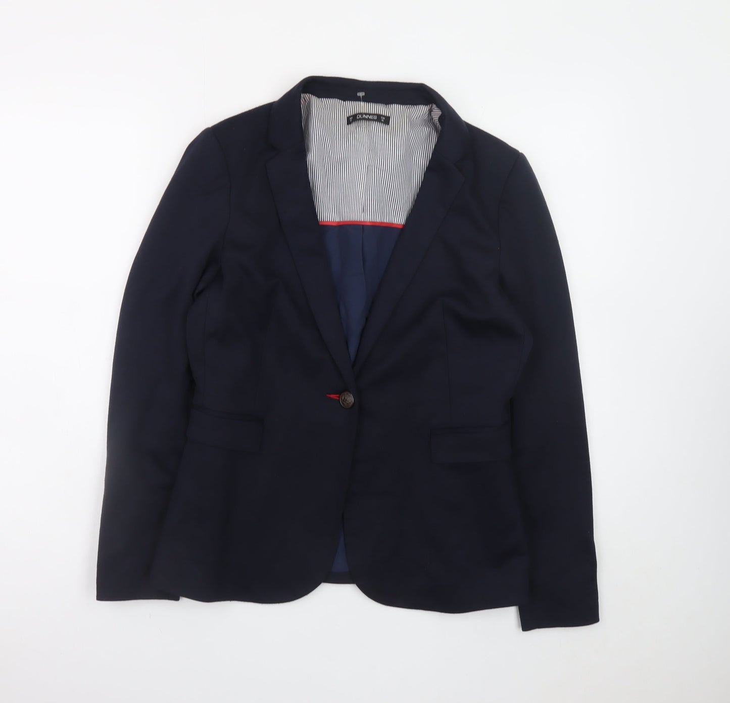 Dunnes Women’s Navy Blue Blazer Size 12 Regular Fit Business Jacket