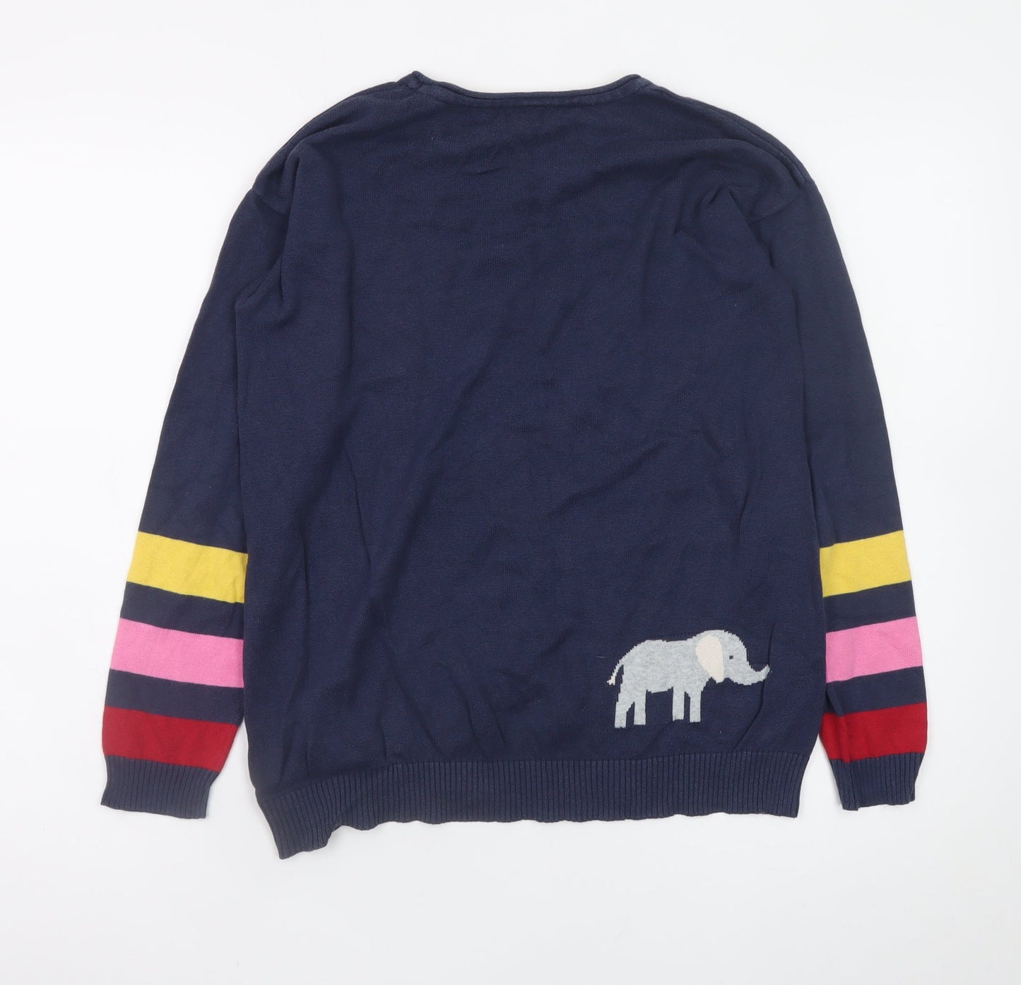 Frugi Women’s Navy Organic Cotton Elephant Jumper Size 10