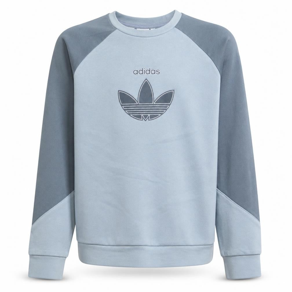 adidas Boys Grey Colourblock Pullover Sweatshirt 13-14 Years