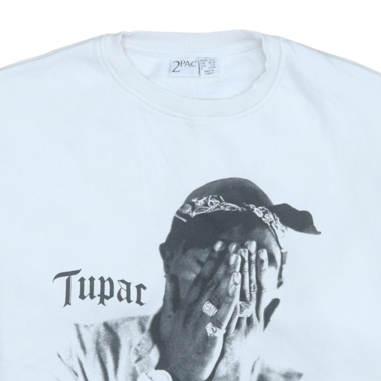 2Pac Women’s White Graphic Pullover Sweatshirt Size 6/8