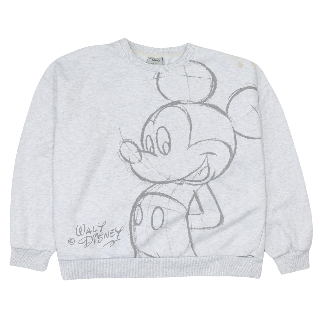 Disney Women Grey Mickey Mouse Graphic Pullover Sweatshirt L 14/16