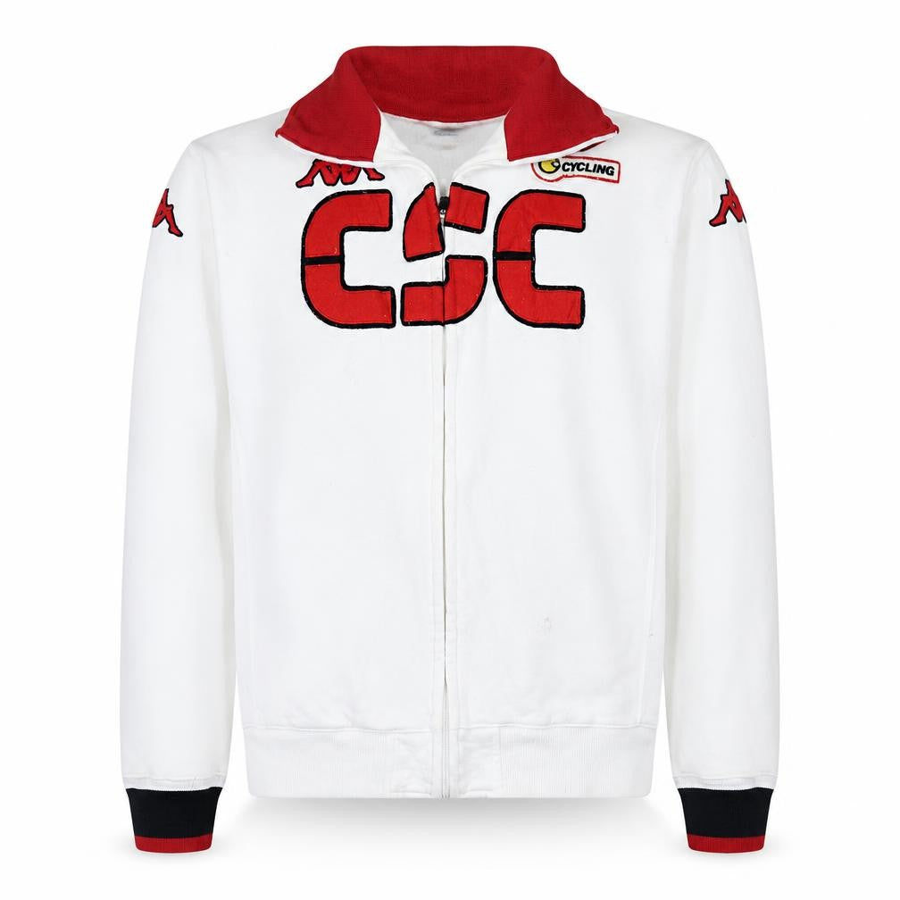 Kappa Mens White XL Full Zip Cycling Logo Sweatshirt