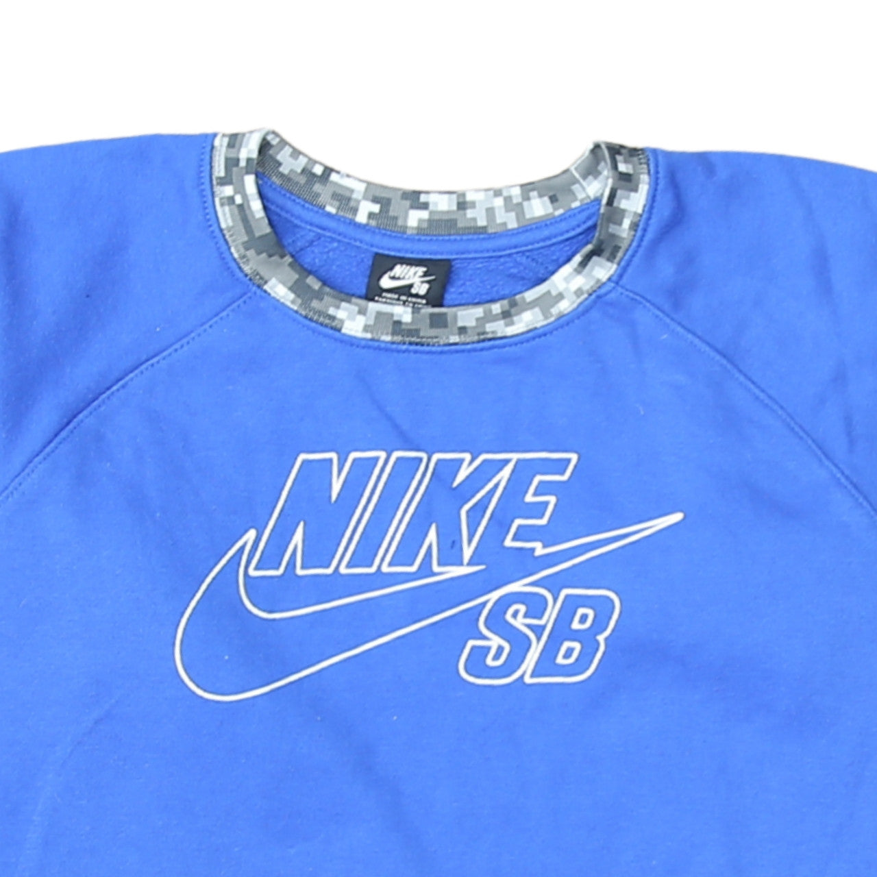 Nike SB Boys Blue Crew Neck Sweatshirt XL 13-15 Years Camo Trim