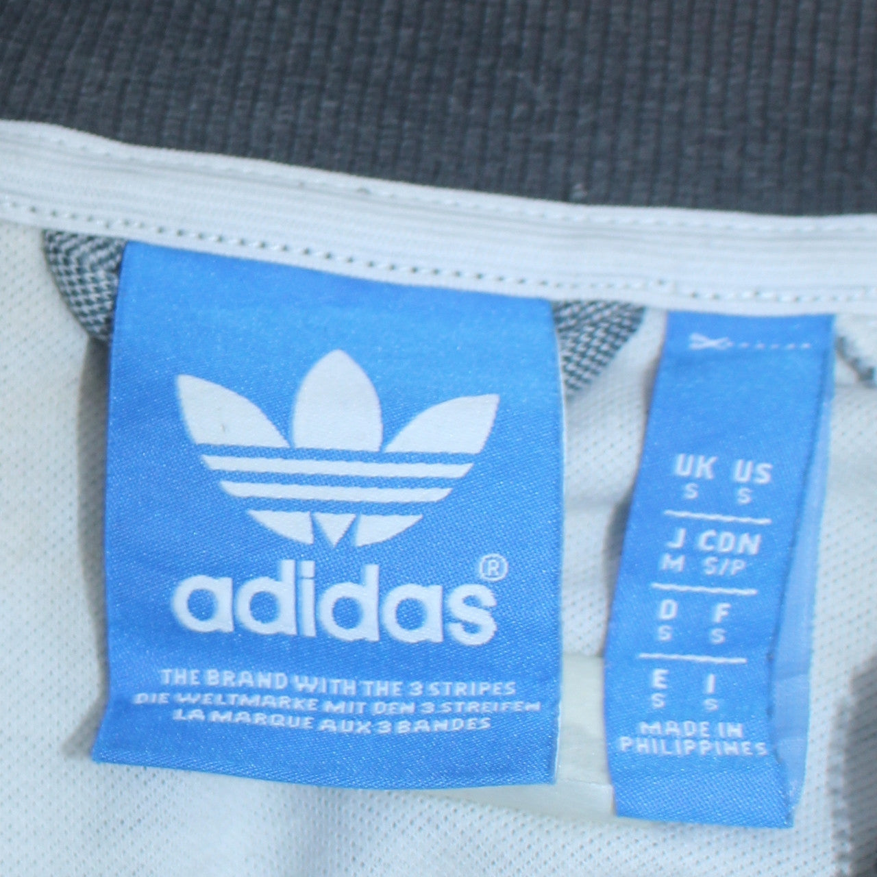 Adidas Men's Grey Full Zip Sweatshirt Small Classic Logo Track Style