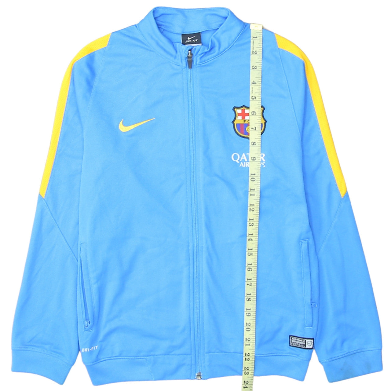Nike Boys Blue Barcelona Full Zip Sweatshirt 12-13 Years Dri-FIT Polyester