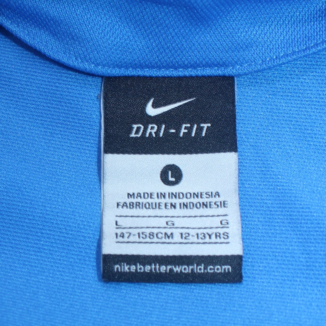 Nike Boys Blue Barcelona Full Zip Sweatshirt 12-13 Years Dri-FIT Polyester