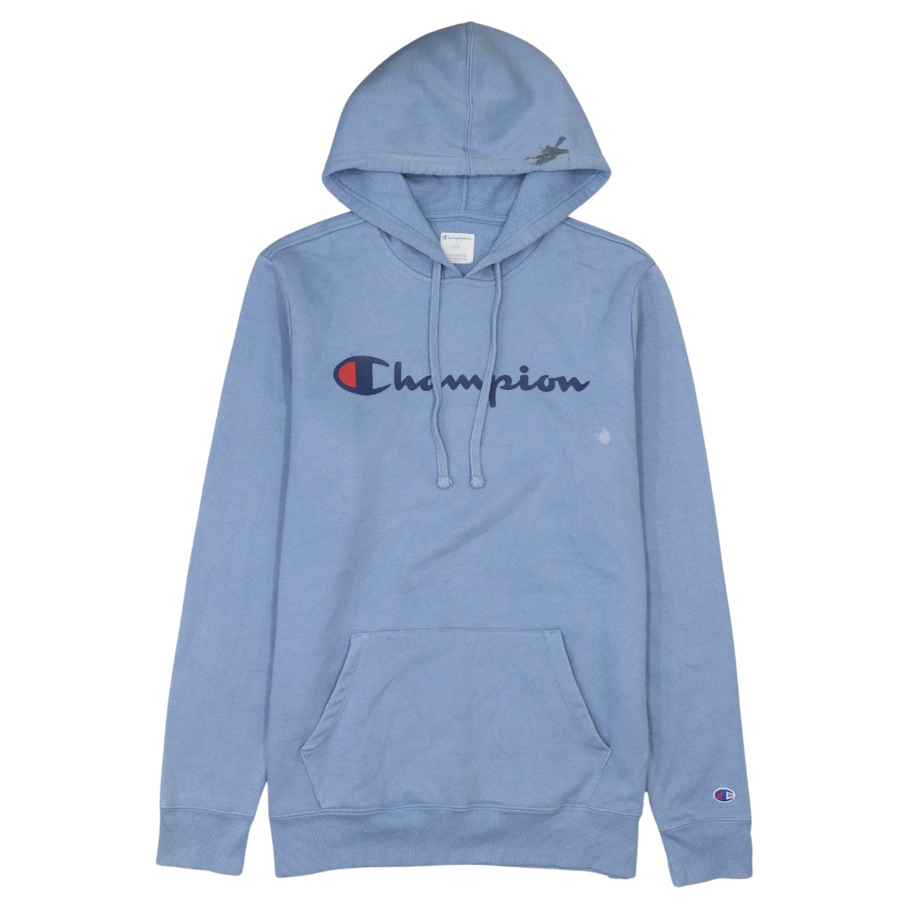 Champion Men's Blue Pullover Hoodie M Fleece Logo Sportswear