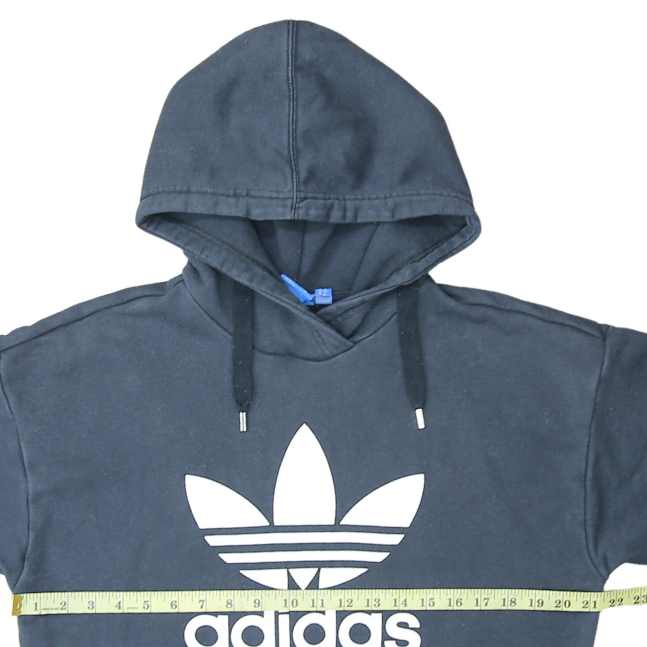 Adidas Women Navy Blue Pullover Hoodie Size 10 Hooded Logo Sweatshirt