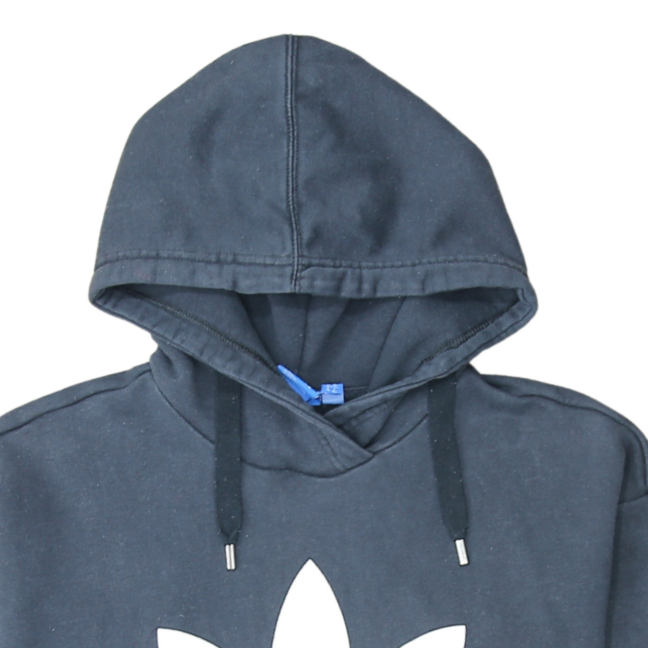 Adidas Women Navy Blue Pullover Hoodie Size 10 Hooded Logo Sweatshirt