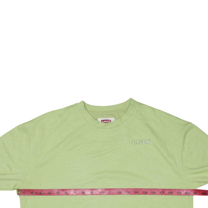 Back view of Levi's boys’ green crew neck pullover sweatshirt 16 years regular fit