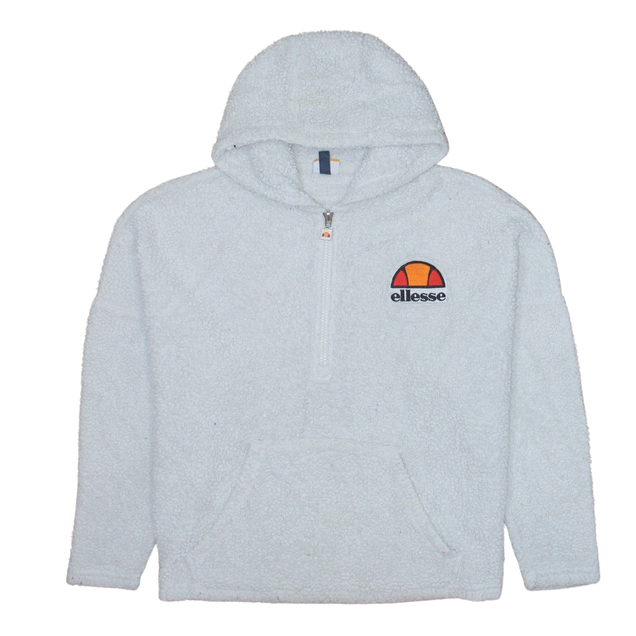 Ellesse Women’s White 1/4 Zip Hooded Pullover Sweatshirt UK 10