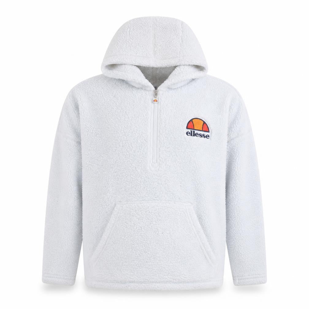 Ellesse Women’s White 1/4 Zip Hooded Pullover Sweatshirt UK 10