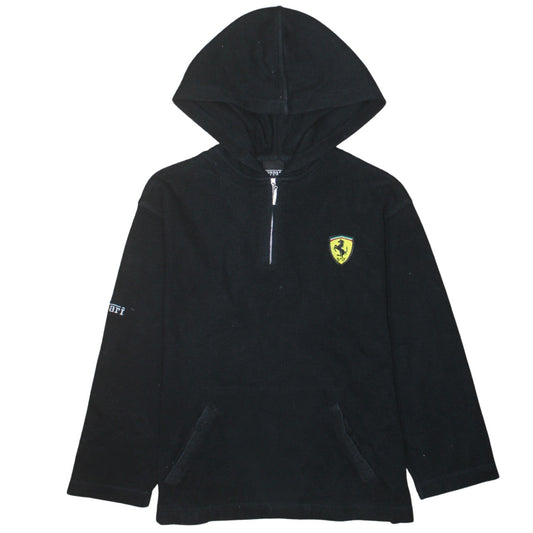 Ferrari Men's Black Fleece 1/2 Zip Hoodie Size S Racing Logo