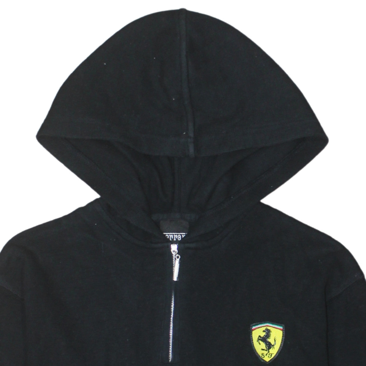 Ferrari Men's Black Fleece 1/2 Zip Hoodie Size S Racing Logo