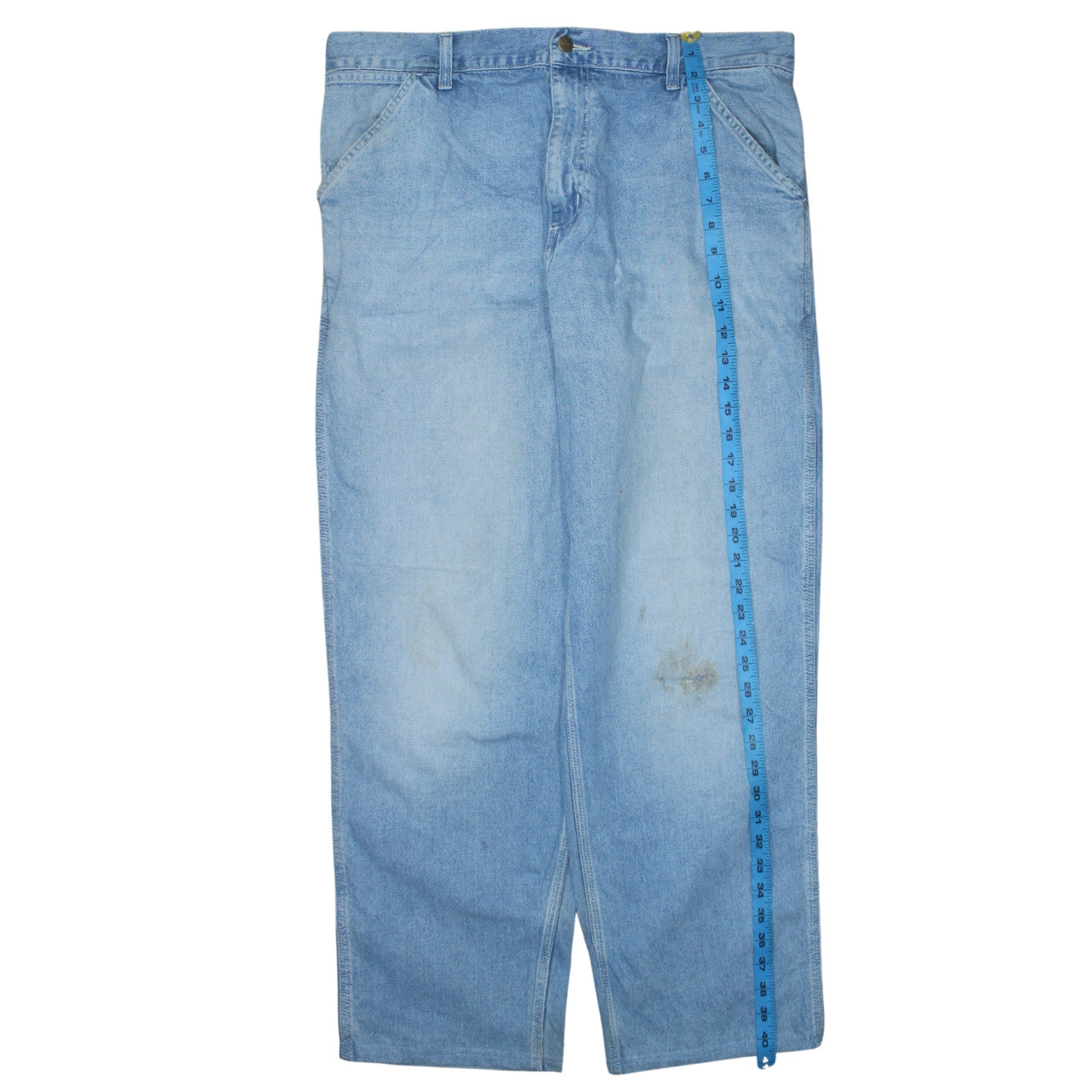 Carhartt Mens Blue 34x32 Straight Relaxed Fit Denim Jeans