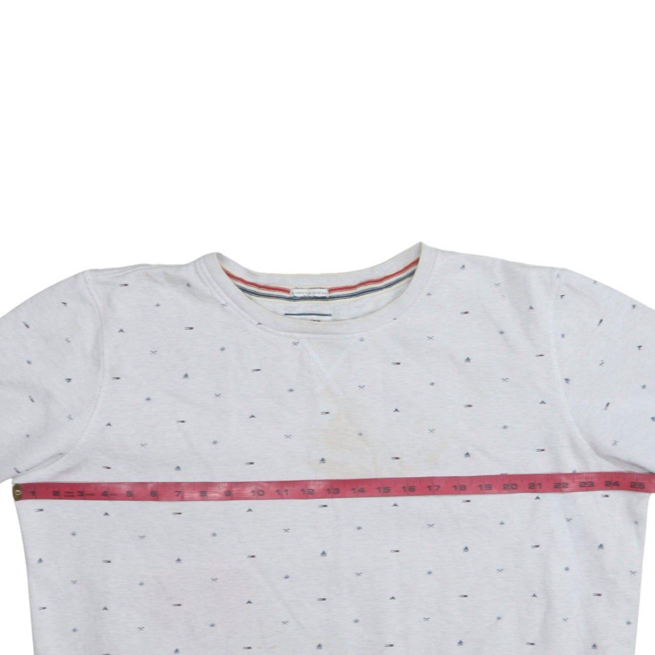 Hilfiger Denim Mens White XL Pullover Sweatshirt Classic Crew Neck