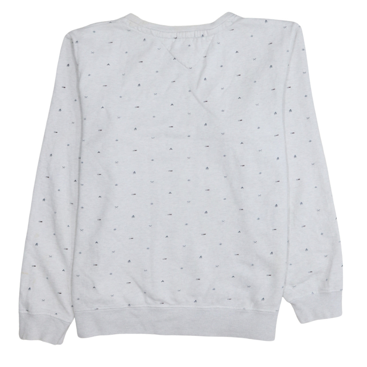 Hilfiger Denim Mens White XL Pullover Sweatshirt Classic Crew Neck