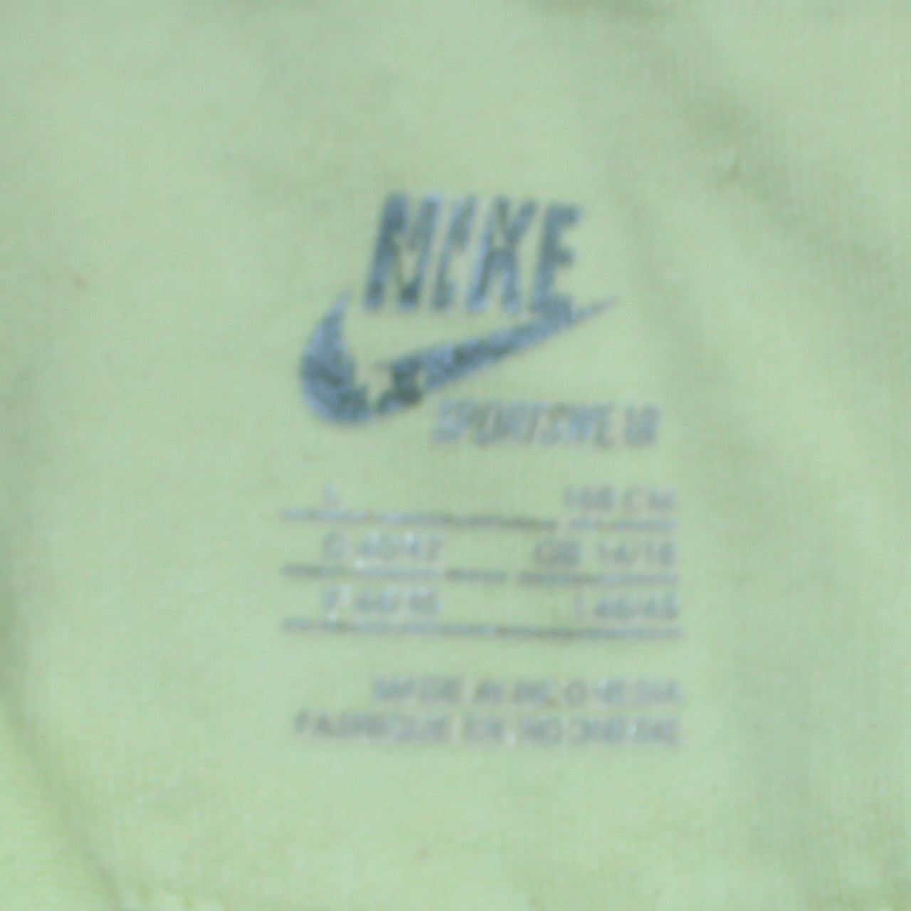 Nike Women Light Yellow Pullover Hoodie Size L Logo Graphic Sweatshirt