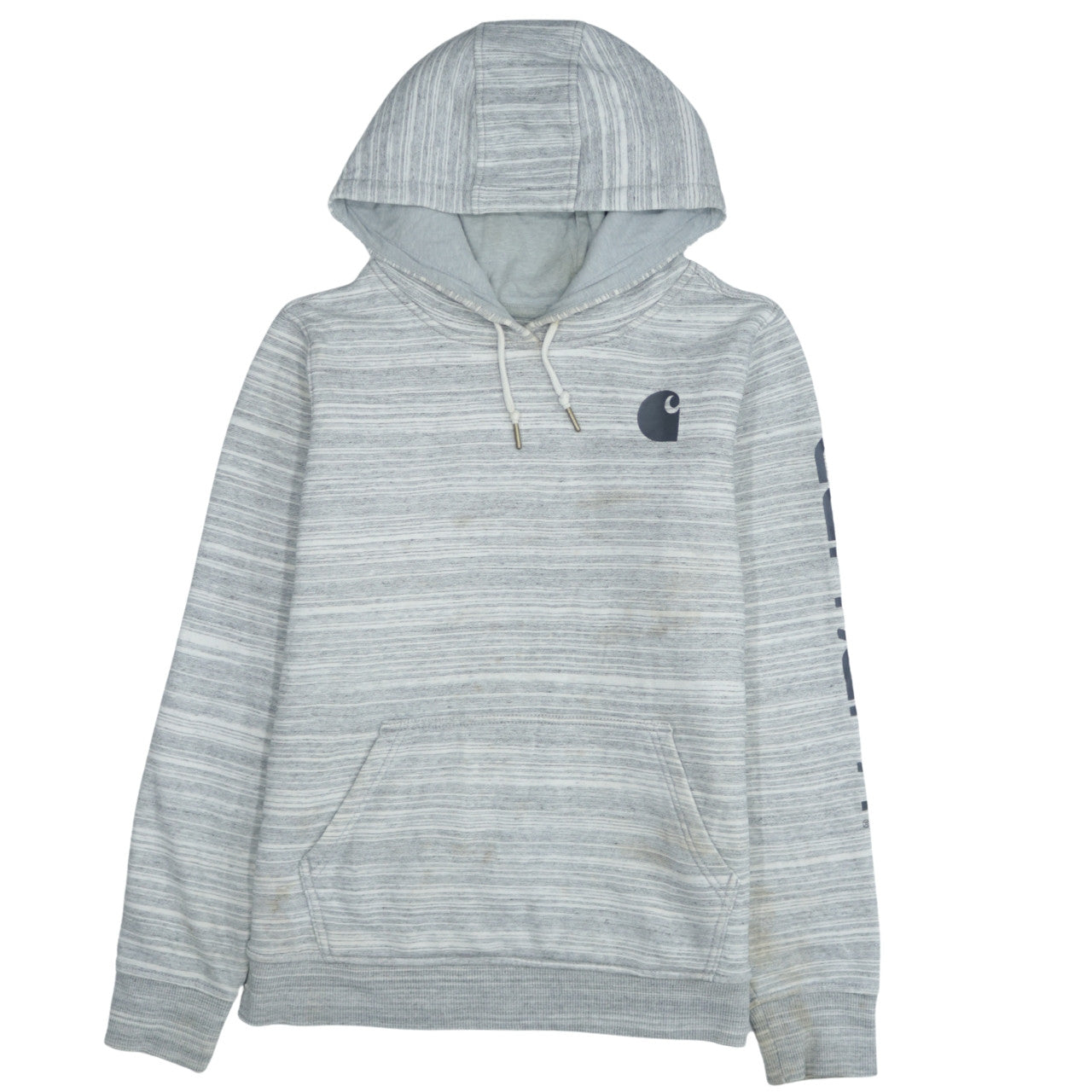 Carhartt Women's Grey Striped Pullover Hoodie Size M (12)