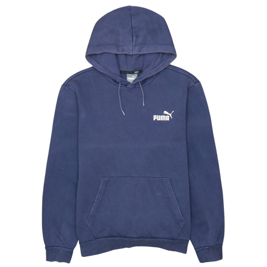 Puma Men's Blue Pullover Hoodie Size M Regular Fit Logo Sportswear