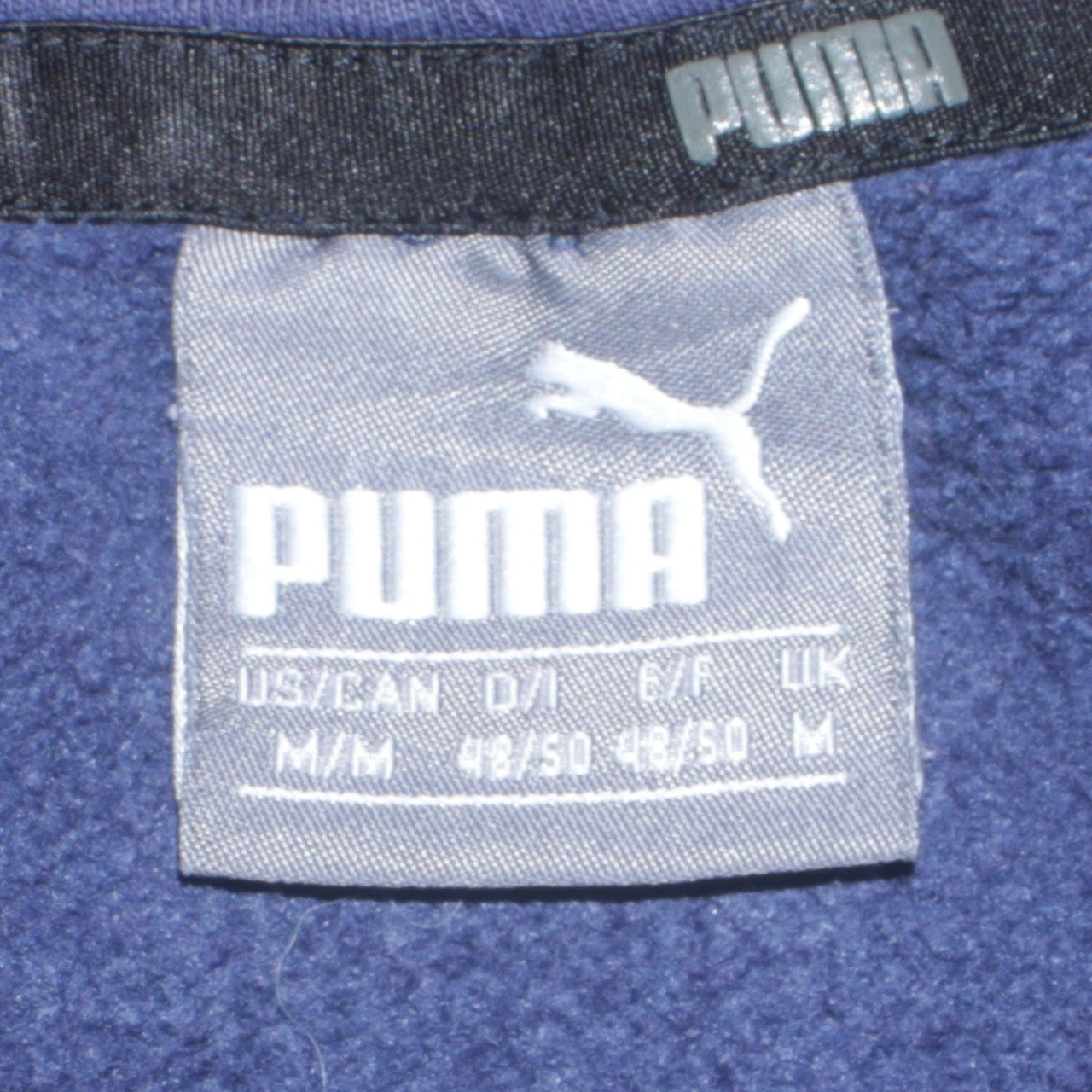 Puma Men's Blue Pullover Hoodie Size M Regular Fit Logo Sportswear