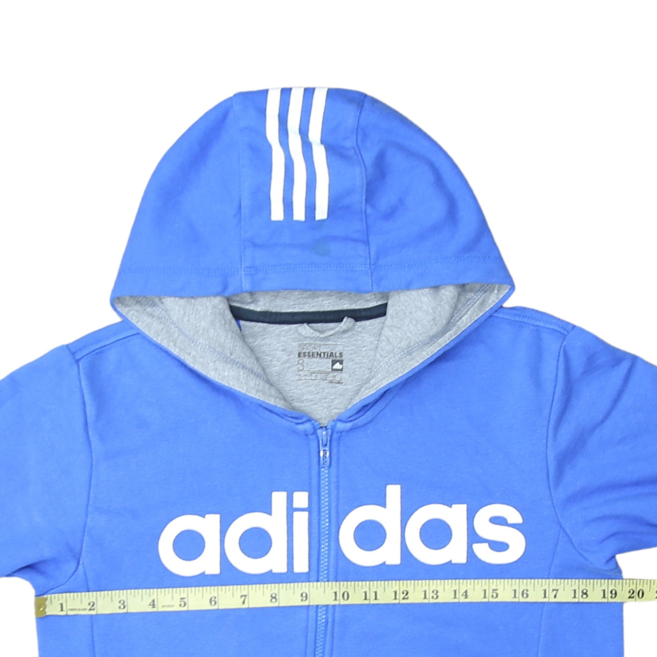 adidas Men Blue Full Zip Hoodie Small Sports Essentials