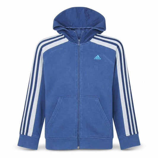 Adidas Boys Blue Full Zip Hoodie Size 13 Years Logo Sportswear
