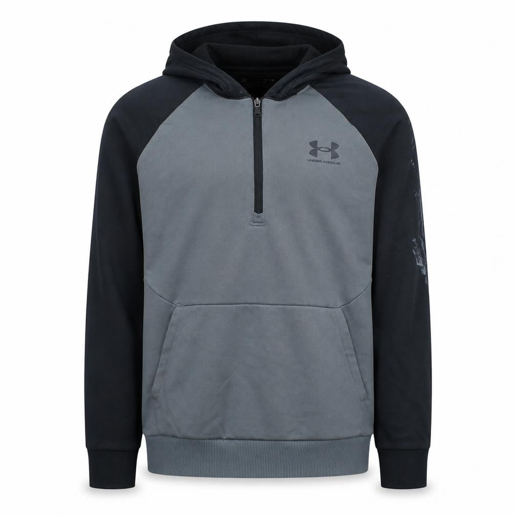 Under Armour Men's Black Grey ColdGear 1/2 Zip Hoodie Medium