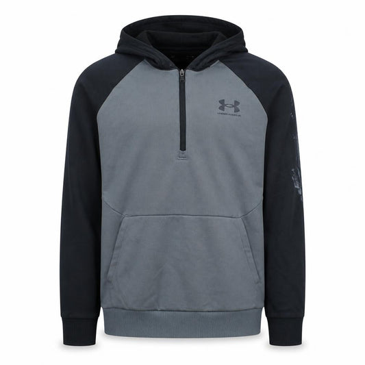Under Armour Men's Black Grey ColdGear 1/2 Zip Hoodie Medium
