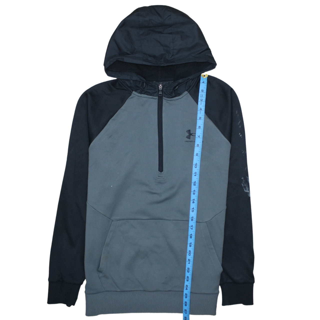 Under Armour Men's Black Grey ColdGear 1/2 Zip Hoodie Medium