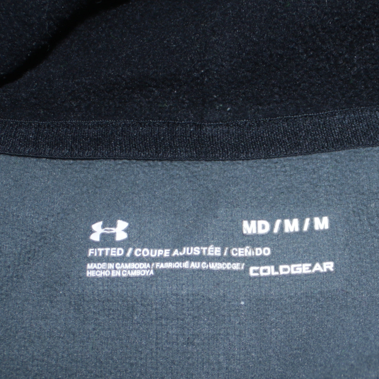 Under Armour Men's Black Grey ColdGear 1/2 Zip Hoodie Medium