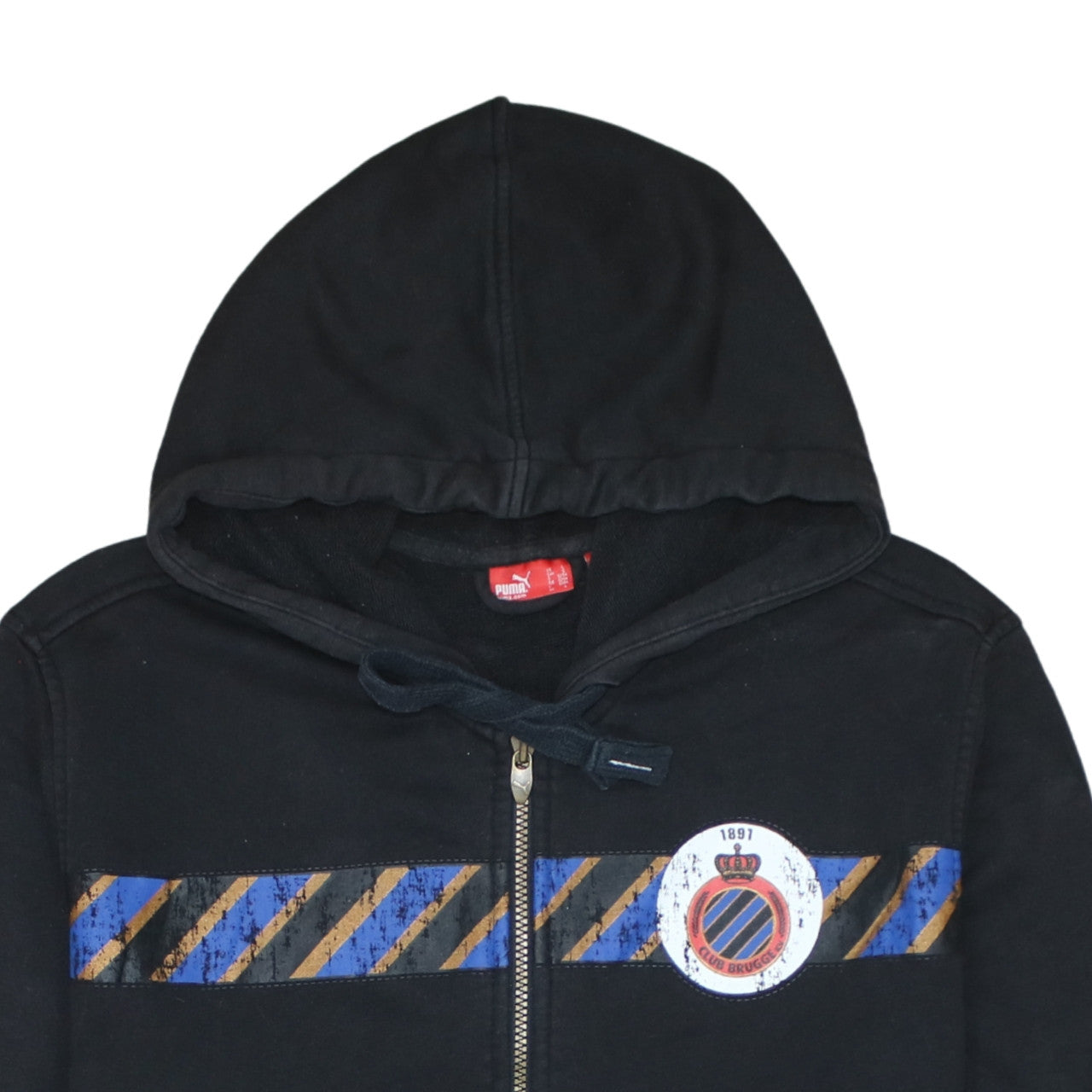 Puma Mens Black Full Zip Hoodie L Football Graphic Print Sportswear