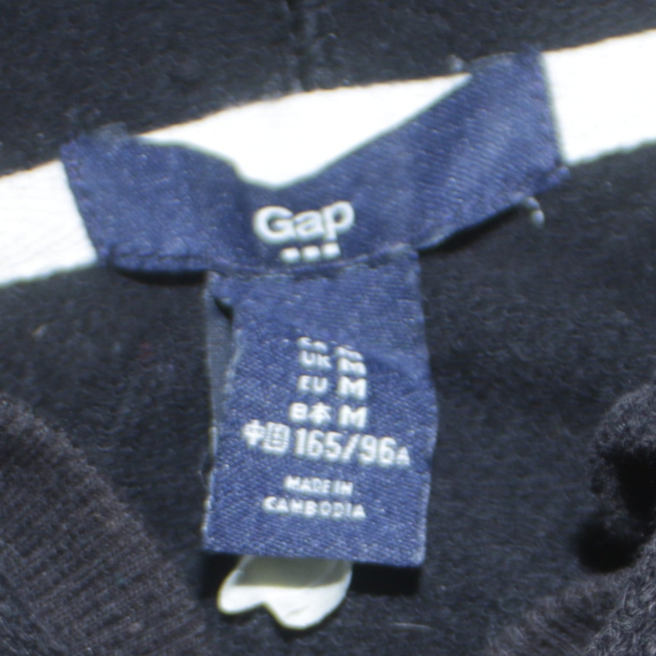 GAP Women Black Full Zip Hoodie Medium Cotton Blend Logo Casual