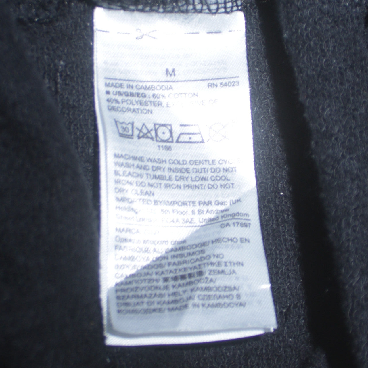 GAP Women Black Full Zip Hoodie Medium Cotton Blend Logo Casual