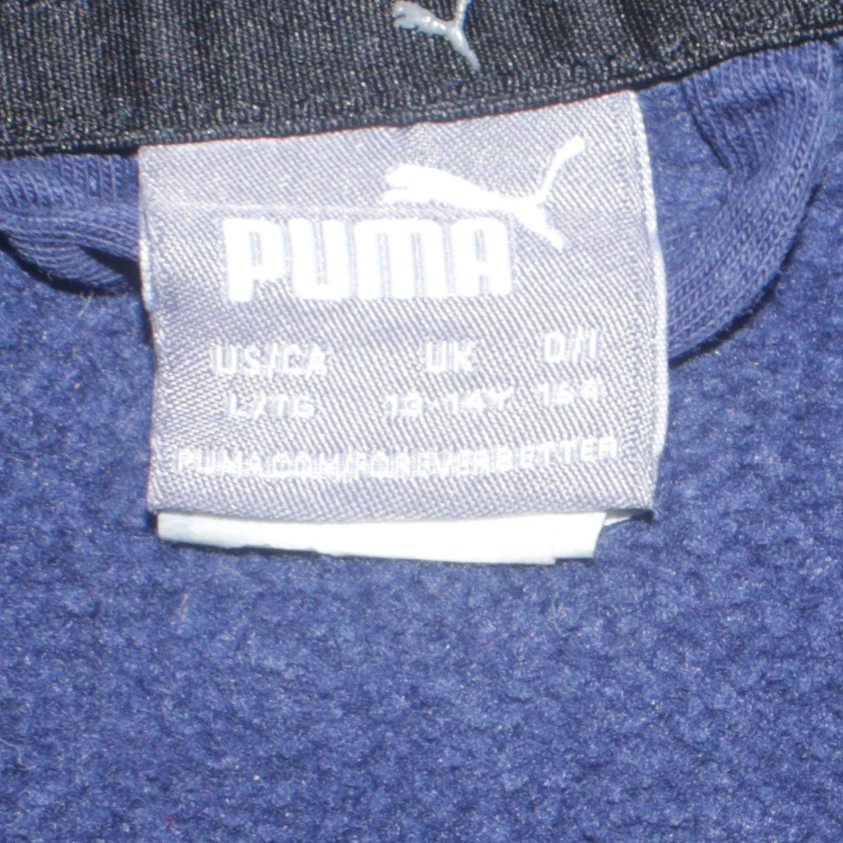 Puma Boys Navy Blue Full Zip Hoodie 13-14 Years Cotton Blend Logo Print