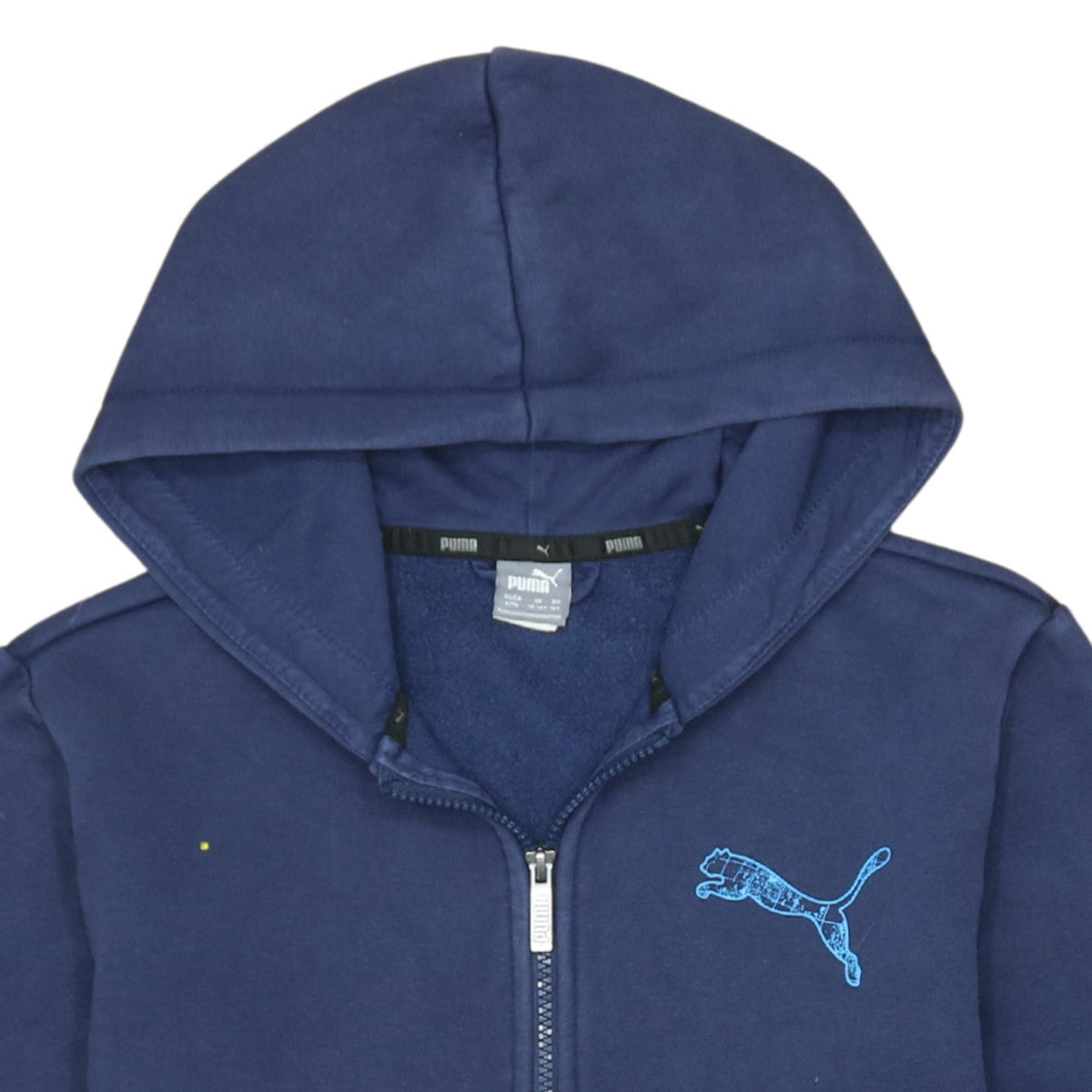 Puma Boys Navy Blue Full Zip Hoodie 13-14 Years Cotton Blend Logo Print
