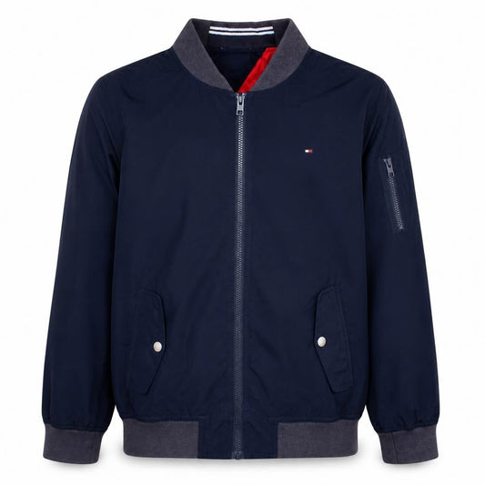 Tommy Hilfiger Boys Blue Bomber Jacket Size 164 Full Zip Lined Casual