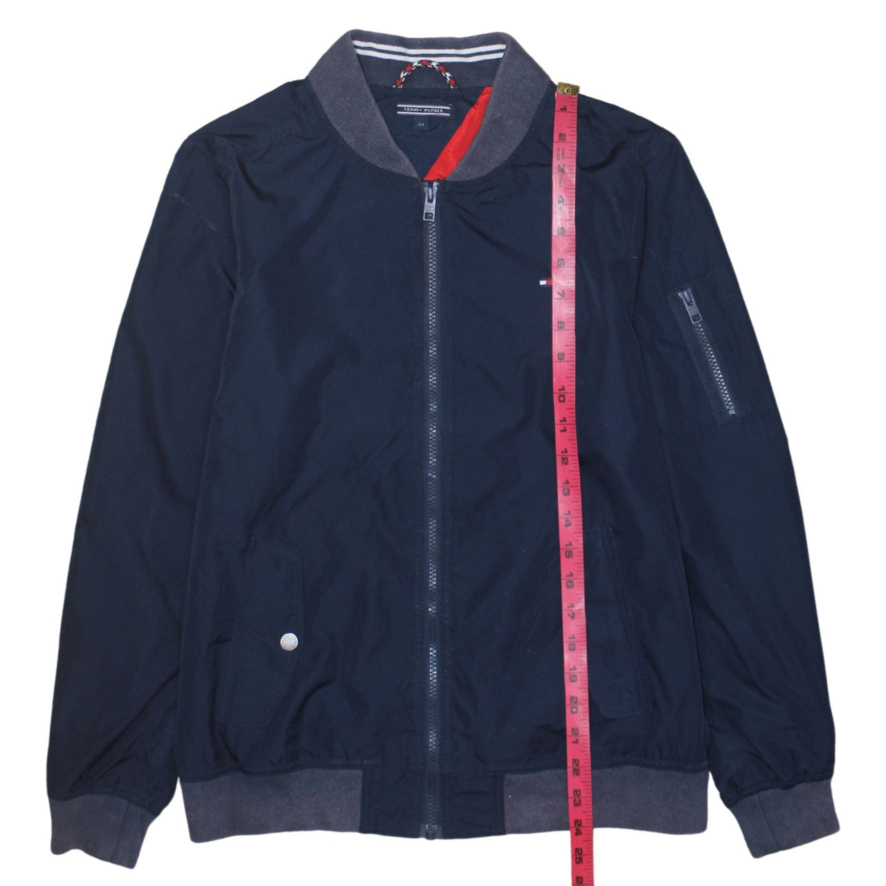 Tommy Hilfiger Boys Blue Bomber Jacket Size 164 Full Zip Lined Casual