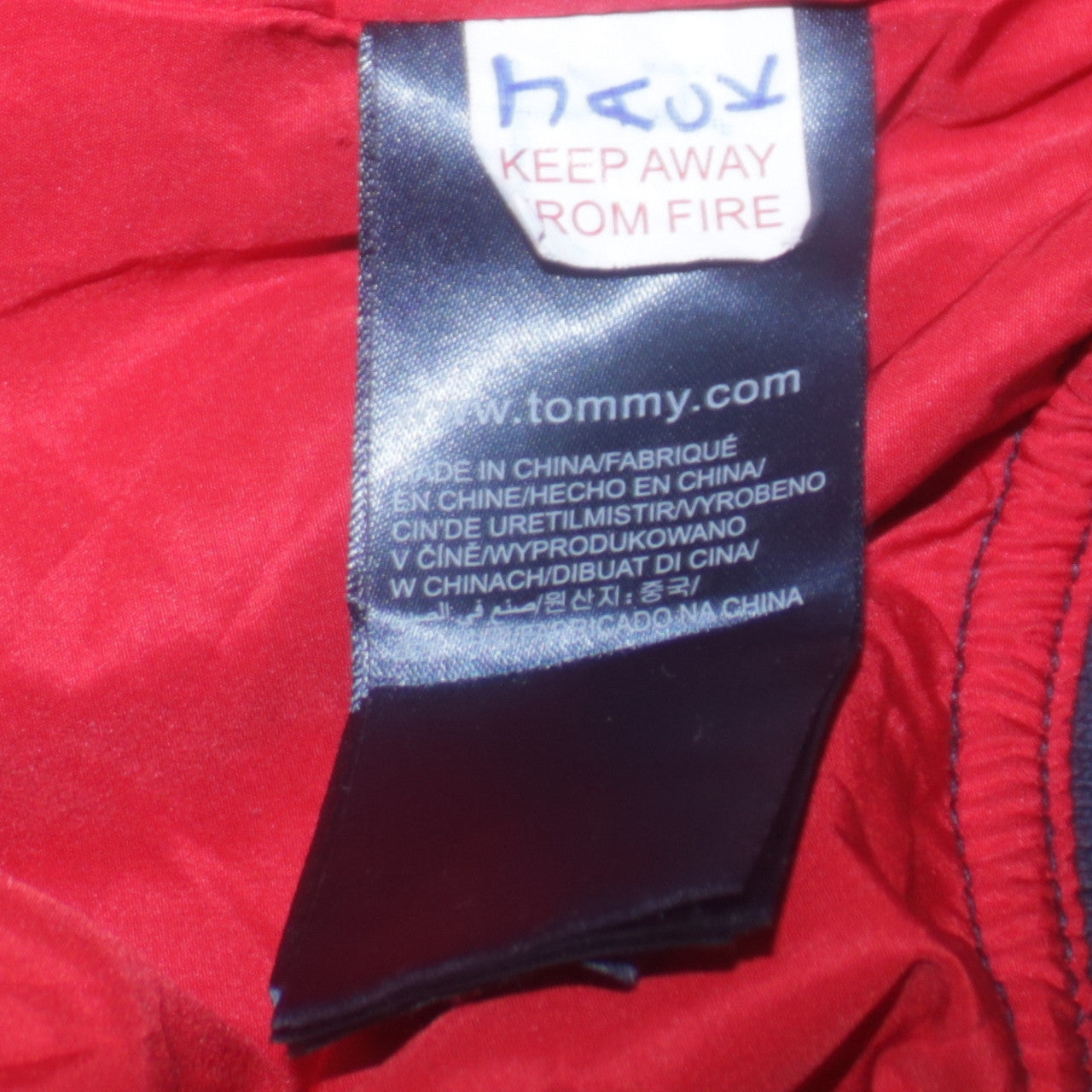 Tommy Hilfiger Boys Blue Bomber Jacket Size 164 Full Zip Lined Casual