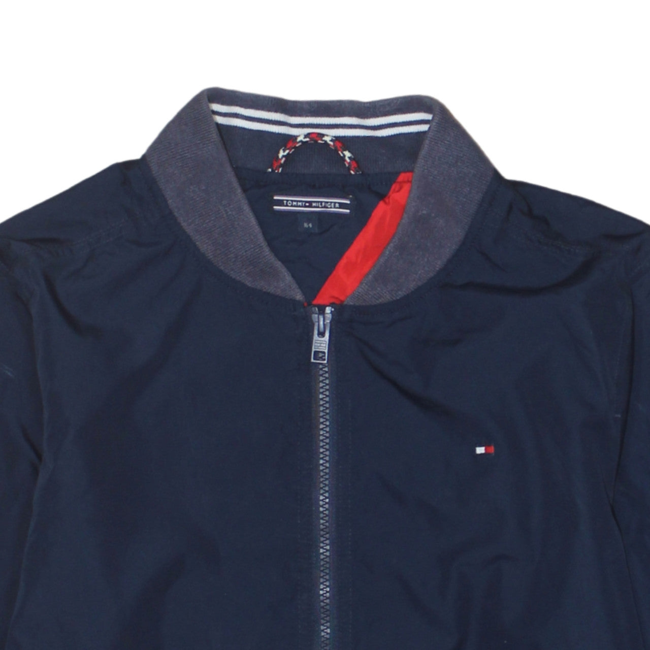 Tommy Hilfiger Boys Blue Bomber Jacket Size 164 Full Zip Lined Casual
