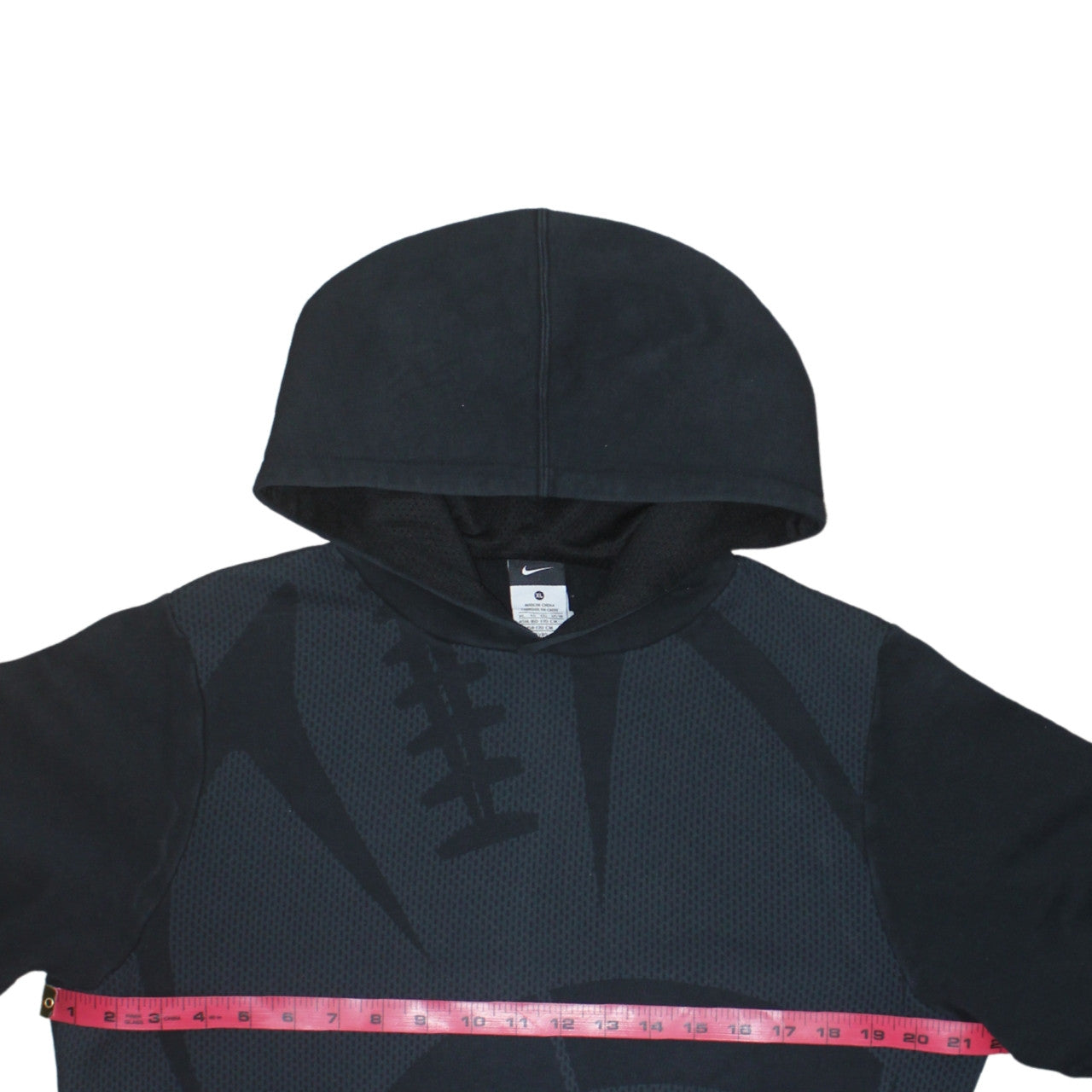 Nike Boys Black XL Pullover Hoodie with Football Graphic Design