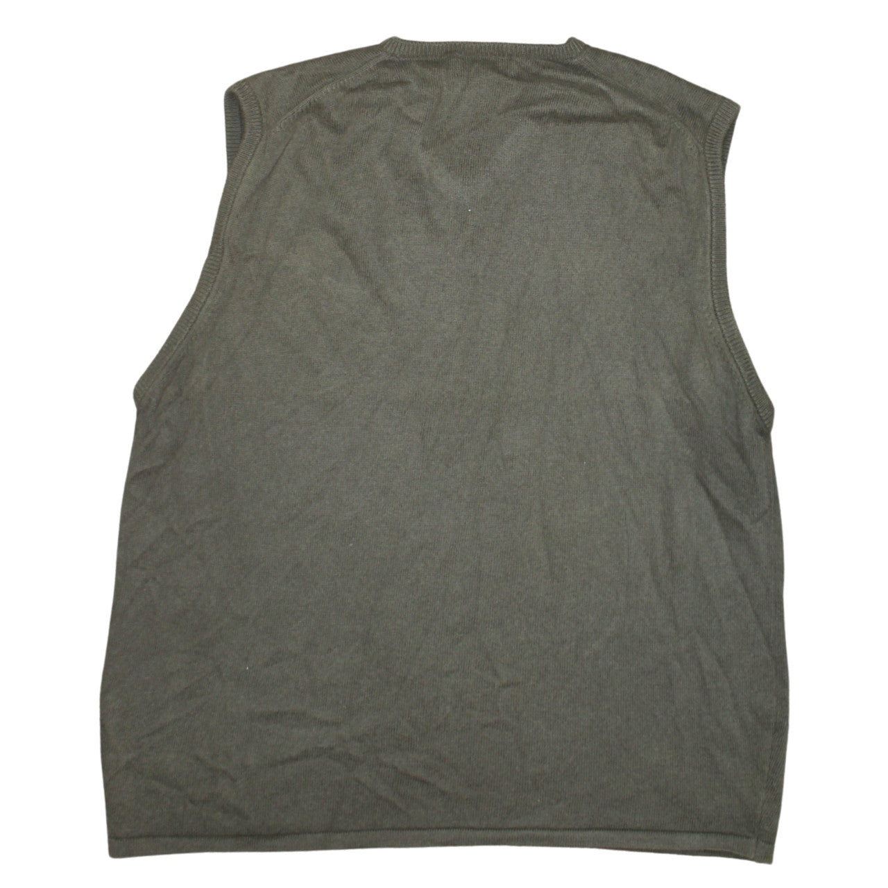 Barbour Men's Green Cotton V-Neck Sleeveless Vest Jumper L